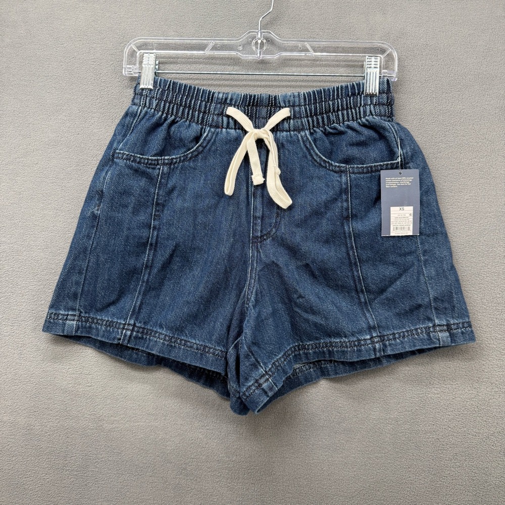 Universal Thread Womens XS Dark‎ Wash Pull On Denim Shorts Elastic Waist New